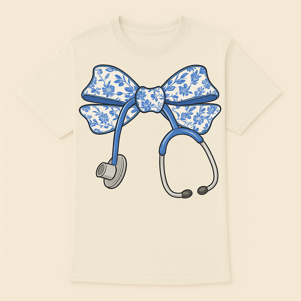 "Nurse Paisley Bow" T-shirt