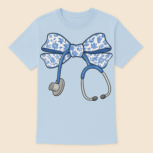 "Nurse Paisley Bow" T-shirt