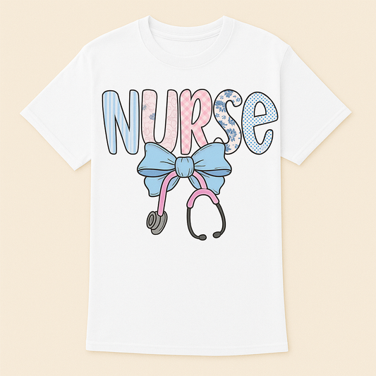 "Preppy Nurse Floral" T-shirt